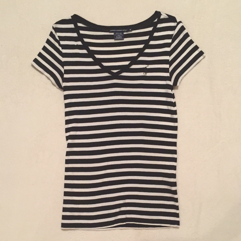 Stripped Ralph Lauren Polo V Neck